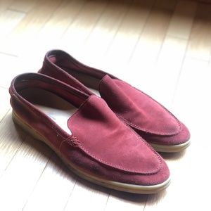 Loro Piana Summer Walk Suede Shoes - Red